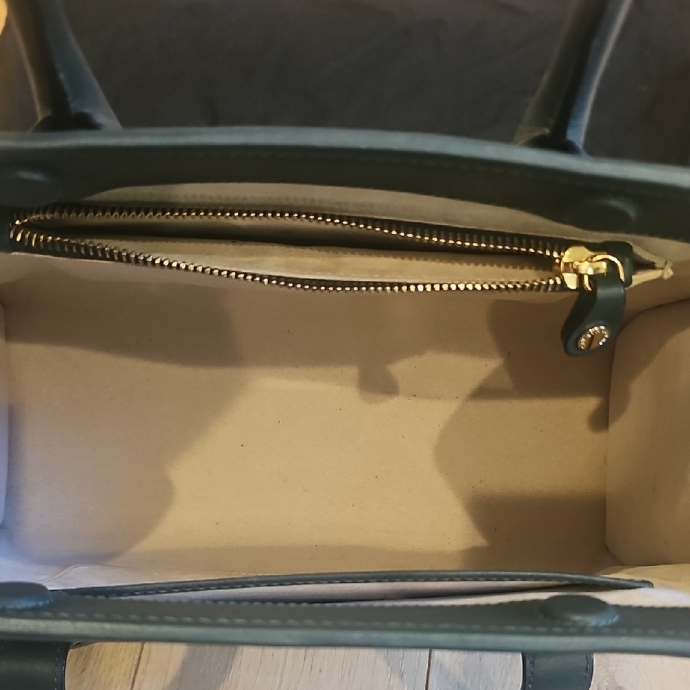 Strathberry Midi Dark Green Leather Tote - Picture 9 of 12